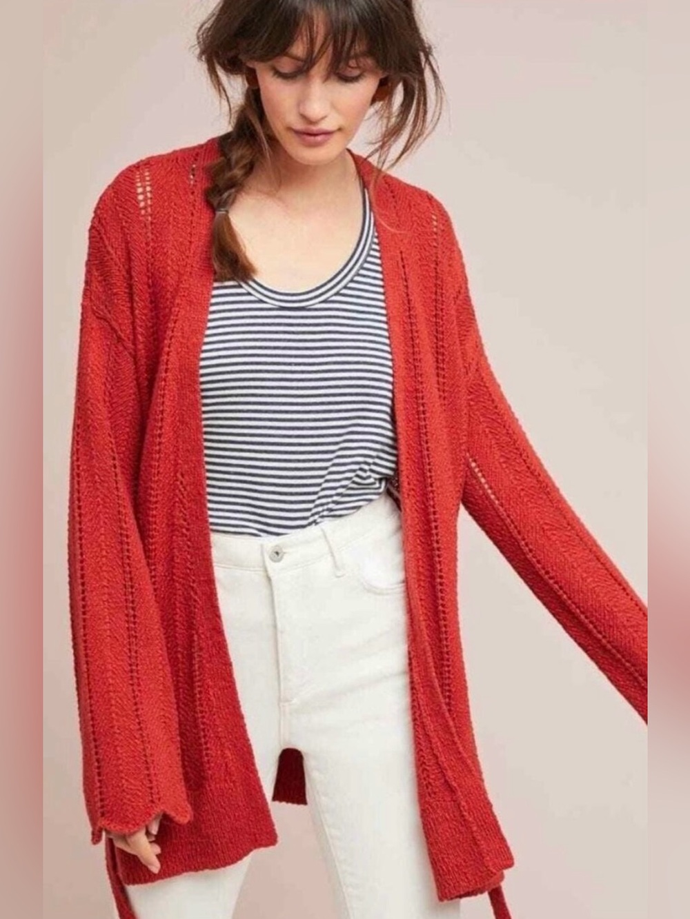 Anthropologie Meadow Rue Priscilla Pointelle Cardigan